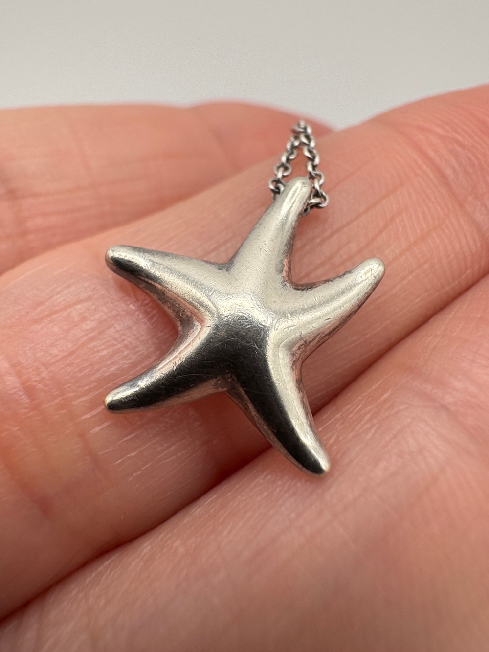 Tiffany & Co. 925 Silver Starfish Pendant and Necklace